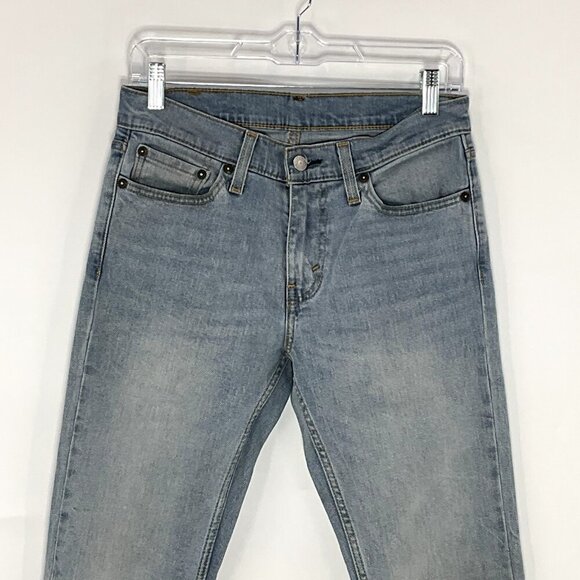 Levis 511 Jeans Mens 29x27 Blue Slim Straight Mid Rise Light Wash Stretch Denim - Picture 3 of 12